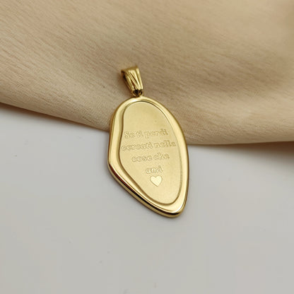 Ciondolo cornice Se ti perdi cercati nelle cose che ami gold