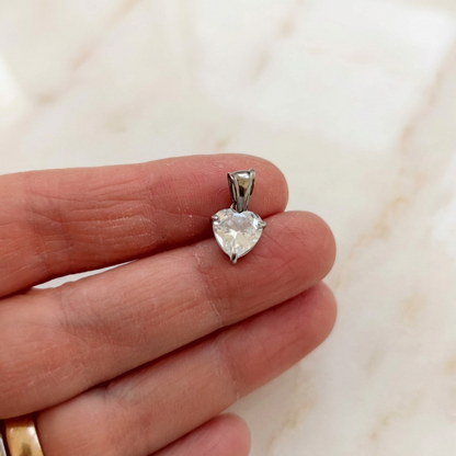 Cuore zircone silver biaco