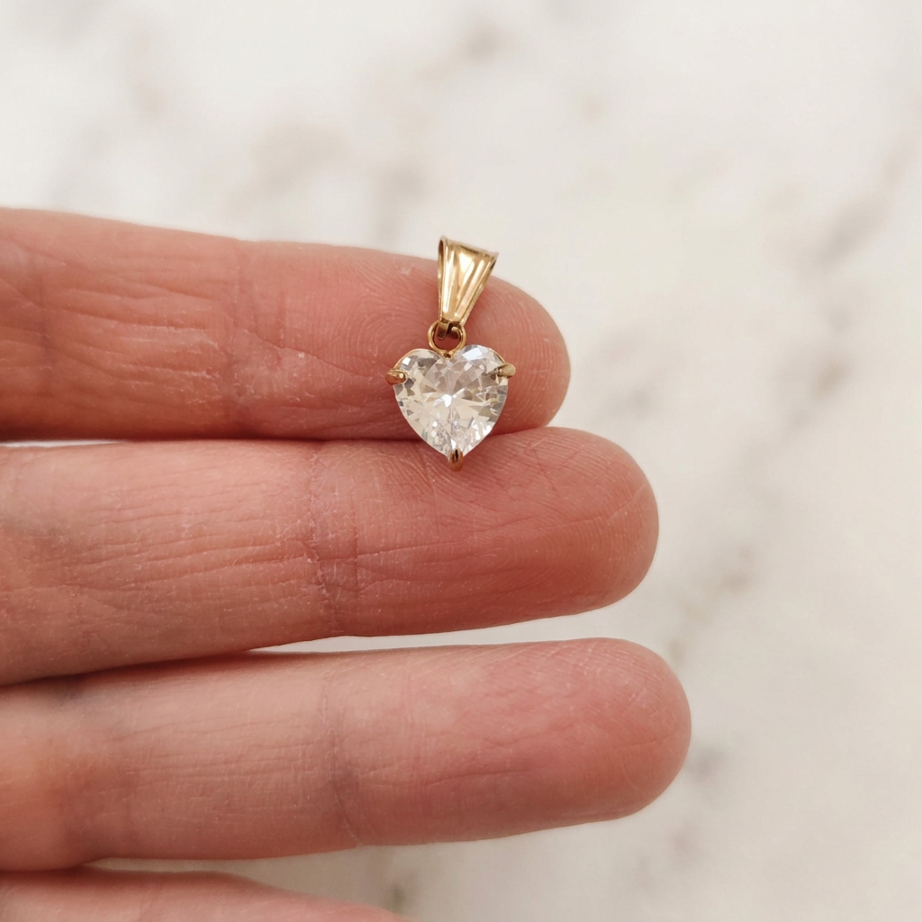 Cuore zircone gold bianco