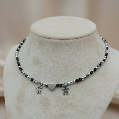 Collana  luce cuore piatto PERSONALIZZABILE