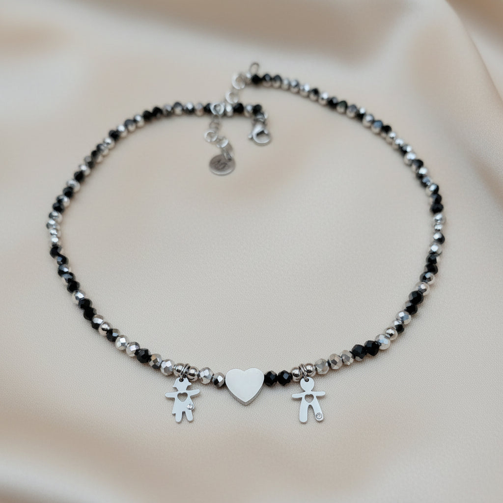 Collana  luce cuore piatto PERSONALIZZABILE