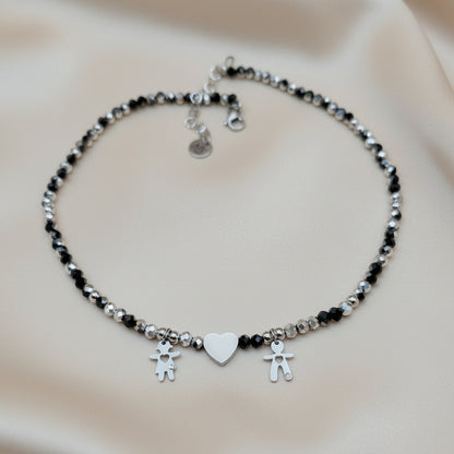 Collana  luce cuore piatto PERSONALIZZABILE