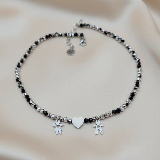 Collana  luce cuore piatto PERSONALIZZABILE