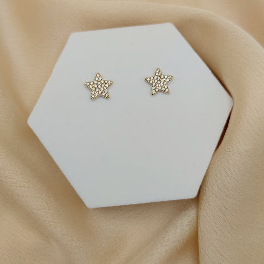 Orecchini stellina strass gold