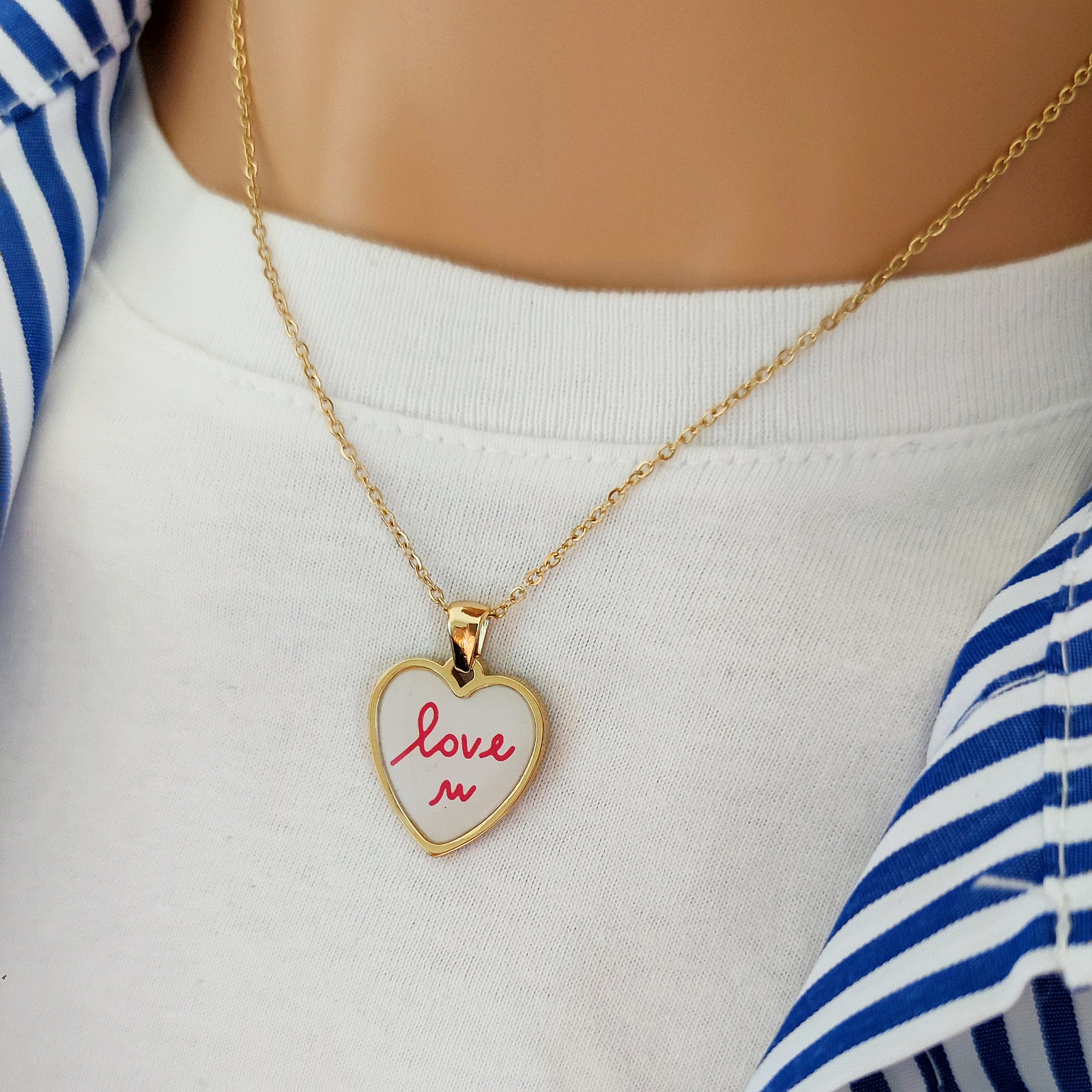 Collana I Love You More Con Scritta In Oro 24K Su Ciondolo - Foto 3