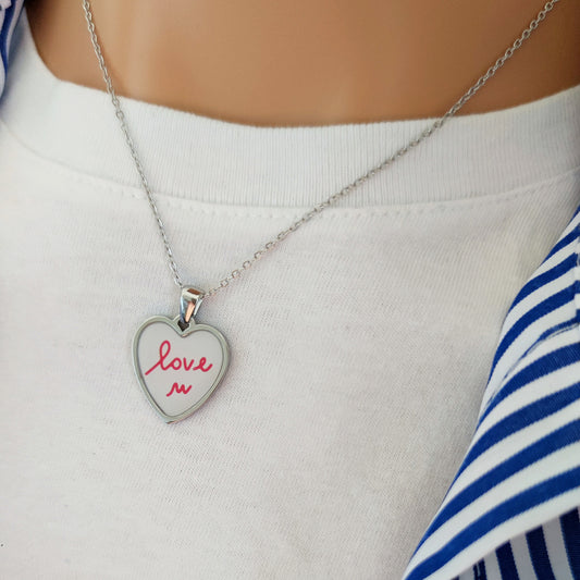 Collana love u cuore silver