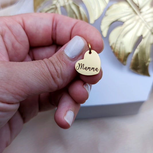 Ciondolo cuore laterale gold PERSONALIZZABILE