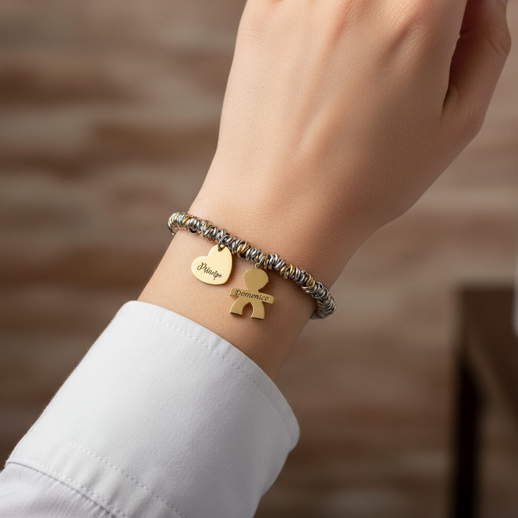 Bracciale nodini bebè bicolor