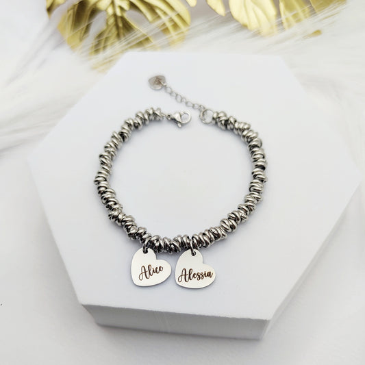 Bracciale bicuore PERSONALIZZABILE