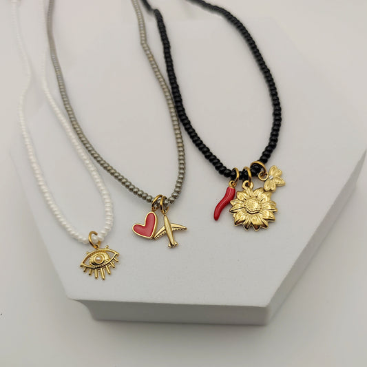 Collana perline rocailles e charm PERSONALIZZABILE  da €14,90