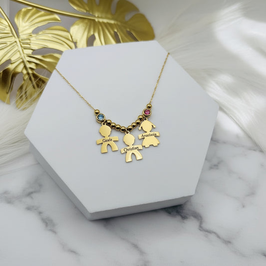 Collana 3 bebè punti luce