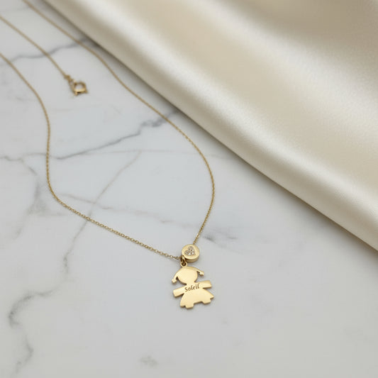 Collana bebè zirconia gold