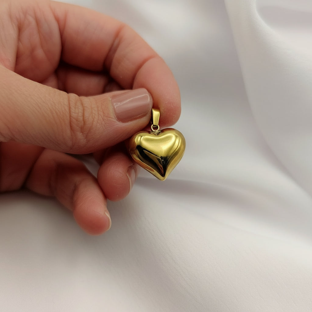 Ciondolo cuore bombato oro