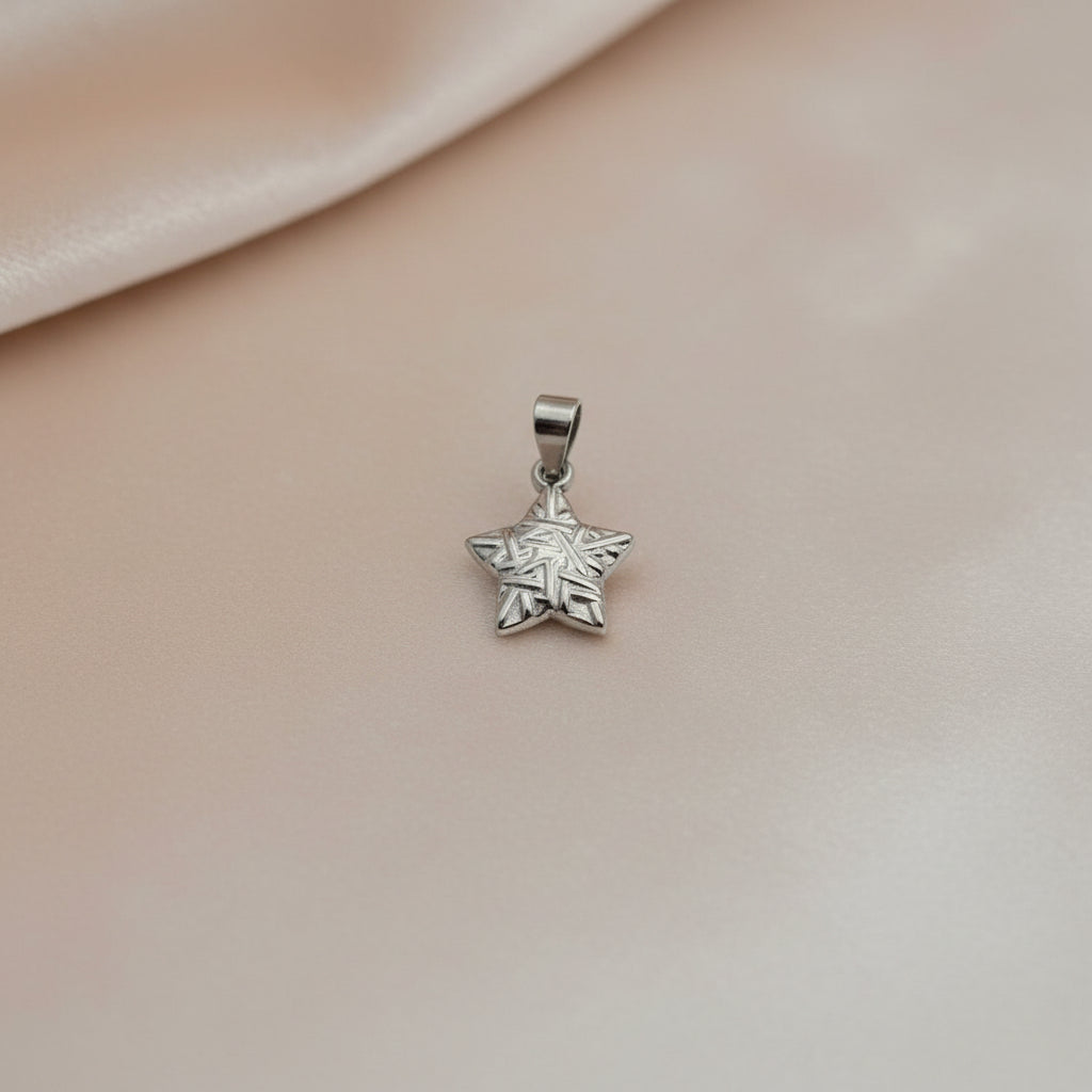 Ciondolo stella zig acciaio