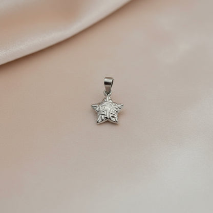 Ciondolo stella zig acciaio