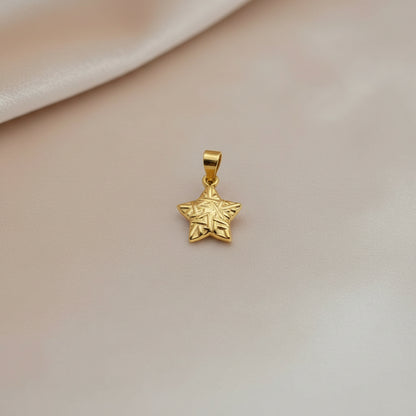 Ciondolo stella zig acciaio