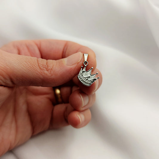 Ciondolo corona acciaio