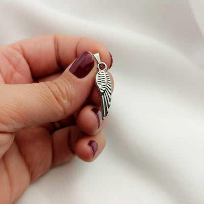 Ciondolo ala acciaio