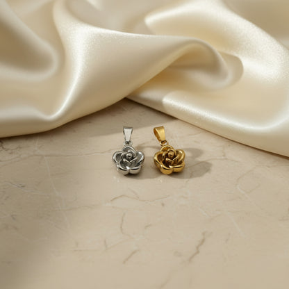 Ciondolo rosa acciao