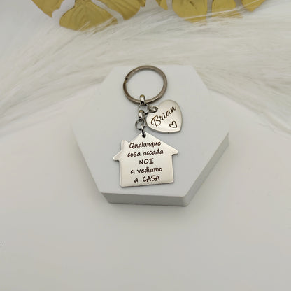 Portachiavi casetta e cuore PERSONALIZZABILE