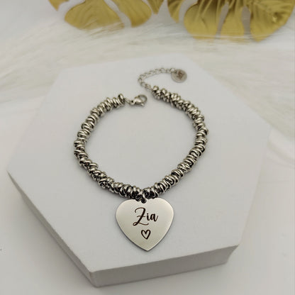 Bracciale nodini con cuore PERSONALIZZABILE