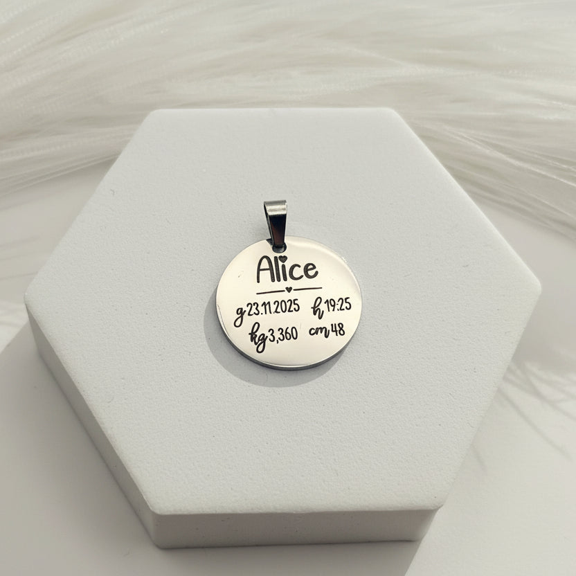 Ciondolo nascita PERSONALIZZABILE