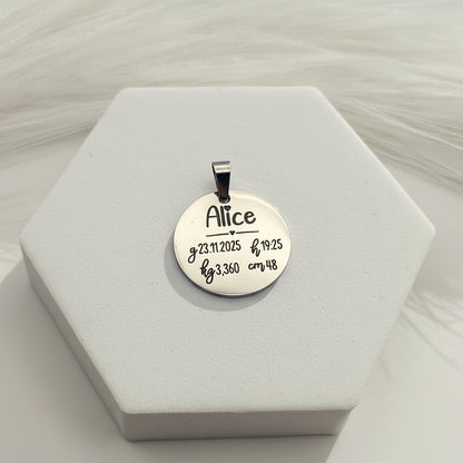 Ciondolo nascita PERSONALIZZABILE