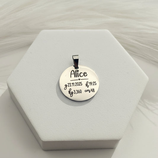 Ciondolo nascita PERSONALIZZABILE