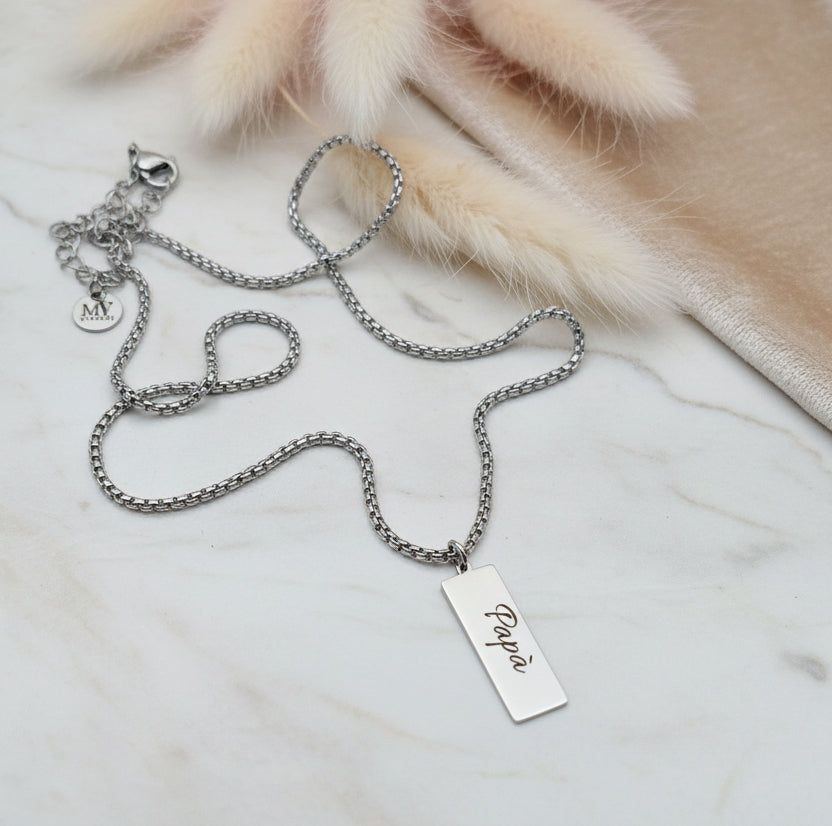 Collana serpentina targhetta PERSONALIZZABILE