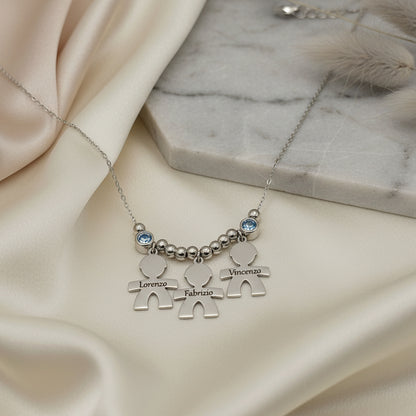 Collana 3 bebè punti luce