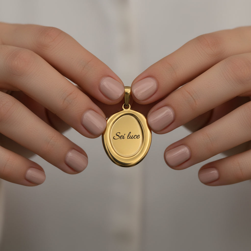 Ciondolo cornice irregular gold PERSONALIZZABILE