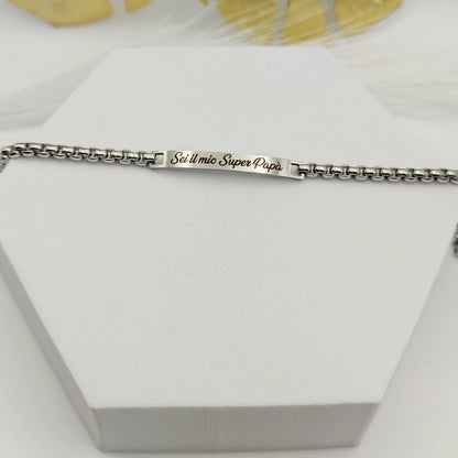 Bracciale targhetta slim PERSONALIZZABILE