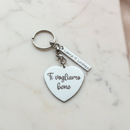 Portachiavi cuore targhetta
