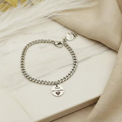 Bracciale grumetta papá sei il nostro supereroe