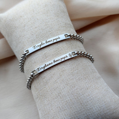 Bracciale targhetta slim PERSONALIZZABILE