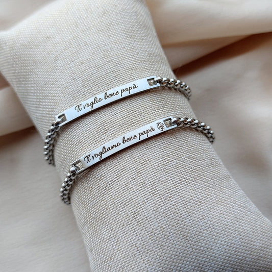 Bracciale targhetta slim PERSONALIZZABILE