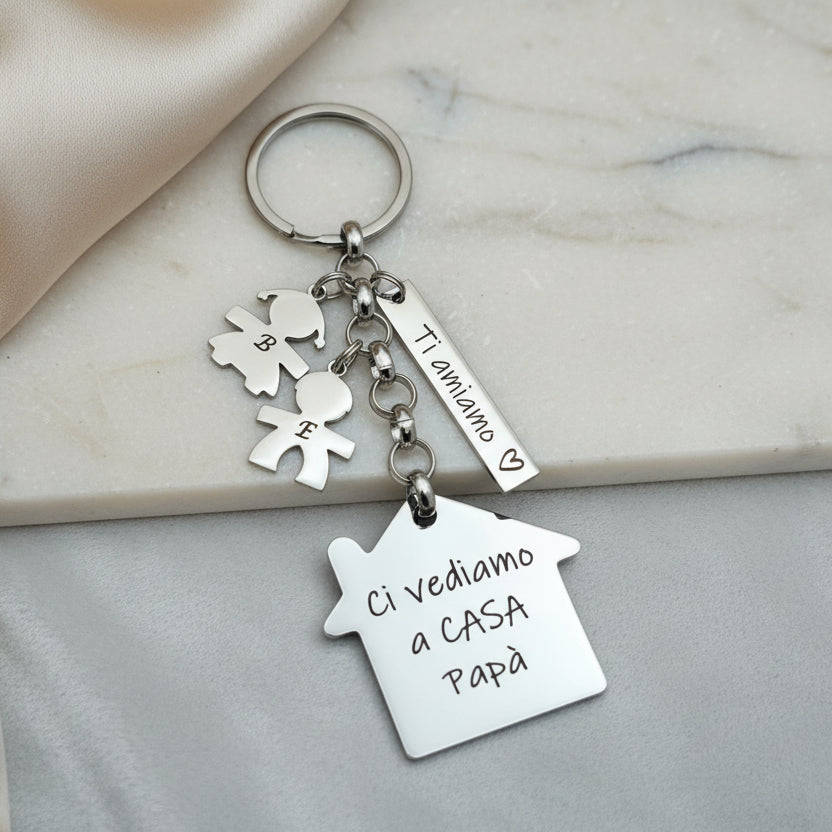Portachiavi casa PERSONALIZZABILE da 1 a tre bebè a partire da 24,90