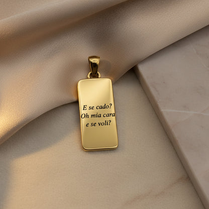 Ciondolo cornice rettangolare gold PERSONALIZZABILE
