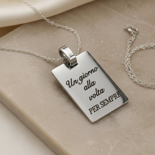 Collana  Rettangolare silver PERSONALIZZABILE
