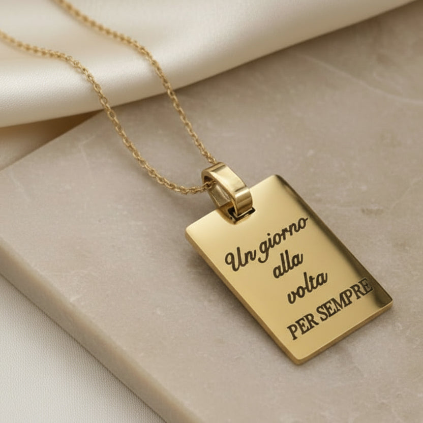 Collana rettangolare gold PERSONALIZZABILE