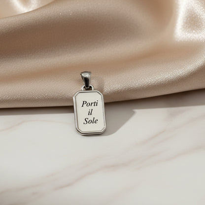 Ciondolo rettangolino silver PERSONALIZZABILE