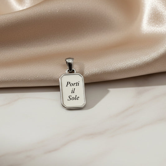 Ciondolo rettangolino silver PERSONALIZZABILE