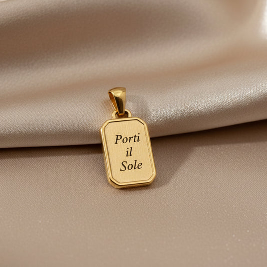 Ciondolo rettangolino gold PERSONALIZZABILE