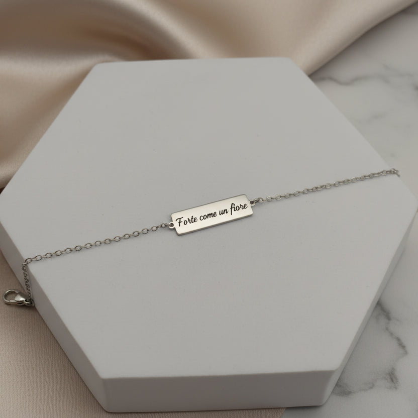 Bracciale targhetta rettangolare silver PERSONALIZZABILE