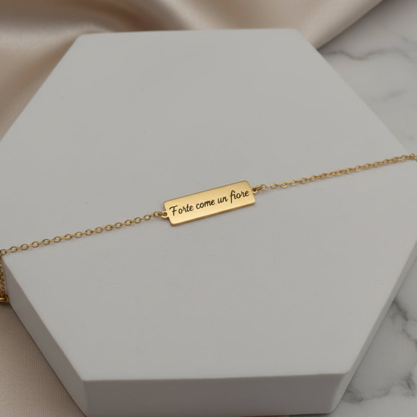 Bracciale targhetta rettangolare gold PERSONALIZZABILE