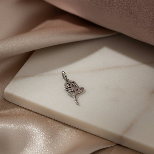Ciondolo rosa silver