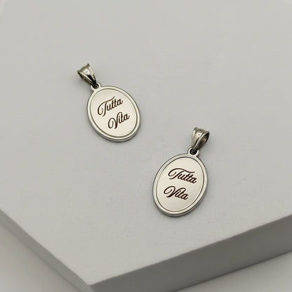 Ciondolo cornice ovale silver PERSONALIZZABILE