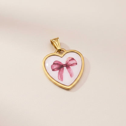 Ciondolo fiocco rosa