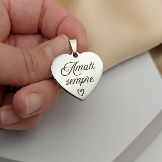 Ciondolo cuore silver PERSONALIZZABILE