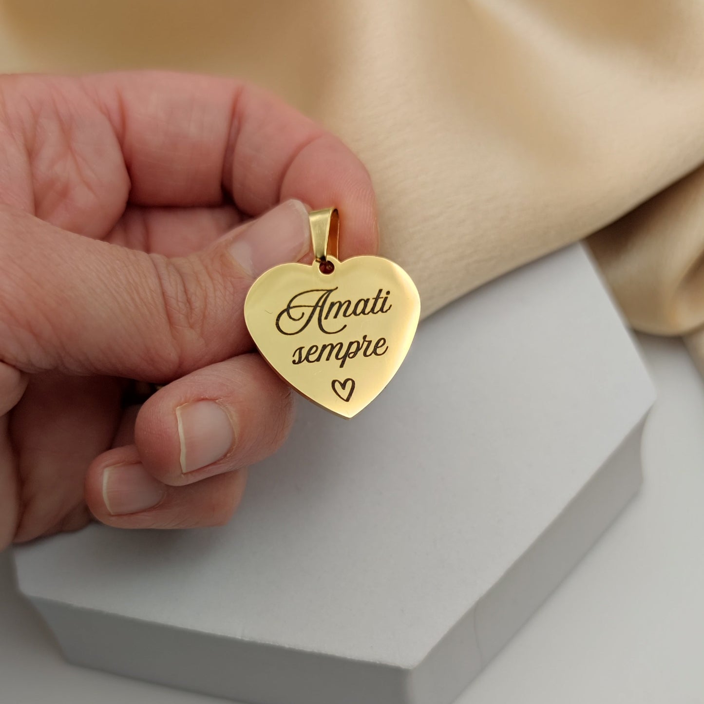 Ciondolo cuore gold PERSONALIZZABILE